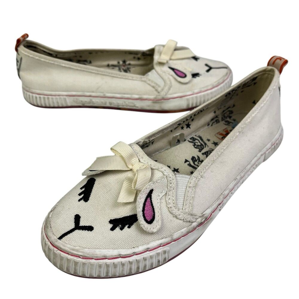 Tigerbear Republik Slip-On Sneakers Shoes Women’s Size 6.5 White Bunny Ears